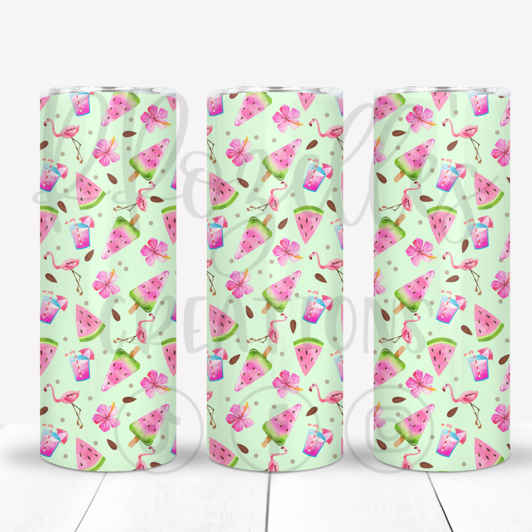 Flamingo Watermelon Seamless-Scaled