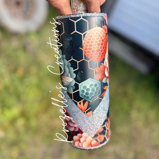 24oz 👉🏼 Floral Bee Double VSplit