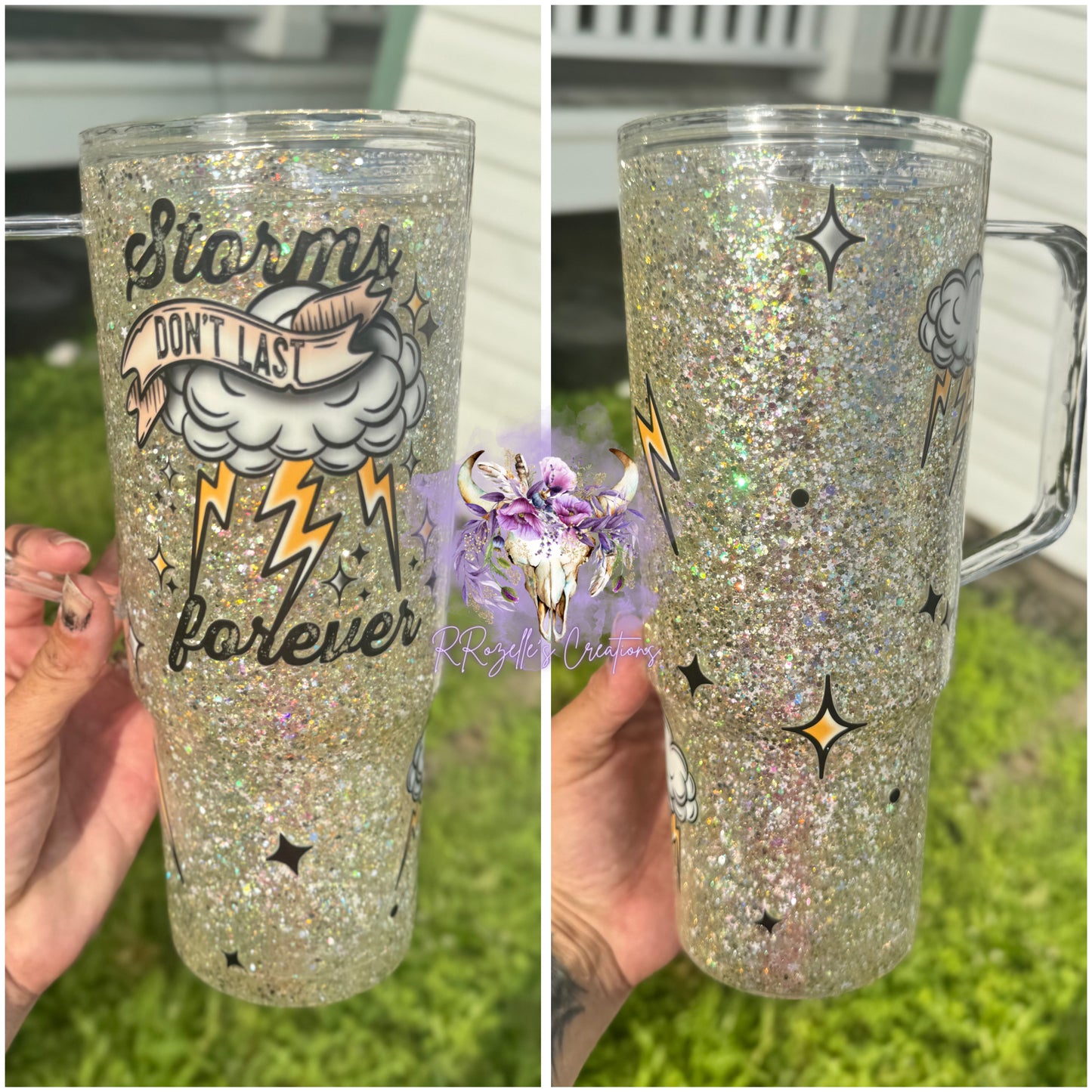 40oz Acrylic Snowglobe - Storms don’t last forever