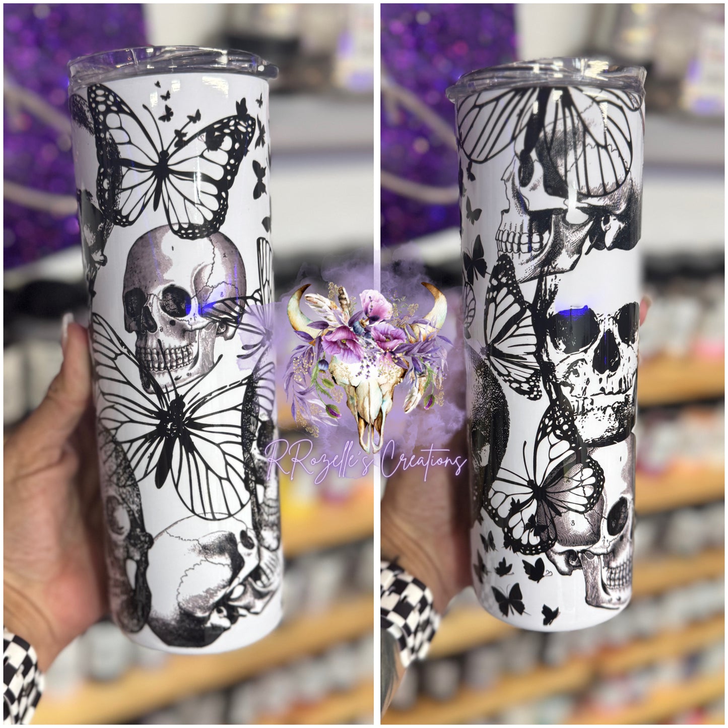 Skully Butterfly Sublimation Tumbler