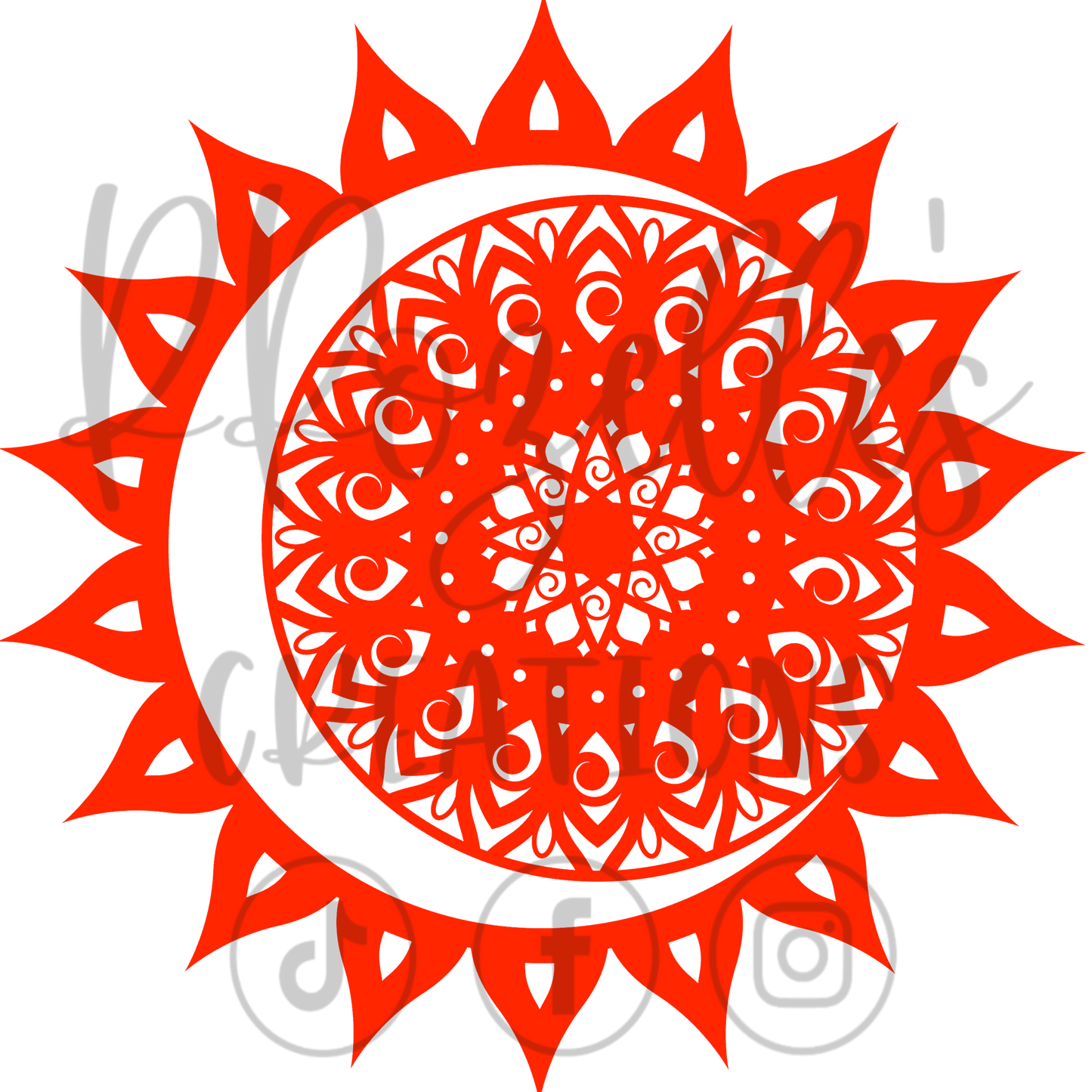 Moon/Sun Celestial ONE- SVG Template