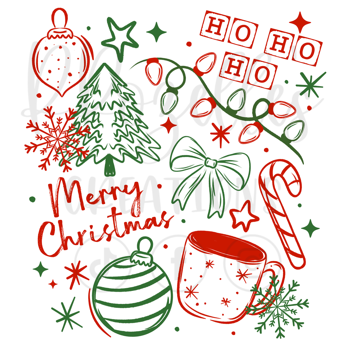 2 COLOR CHRISTMAS DOODLE