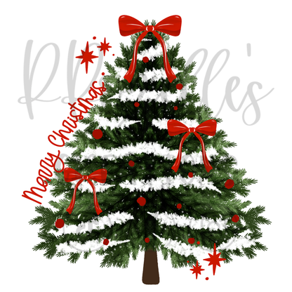 MERRY CHRISTMAS- RED BOW TREE