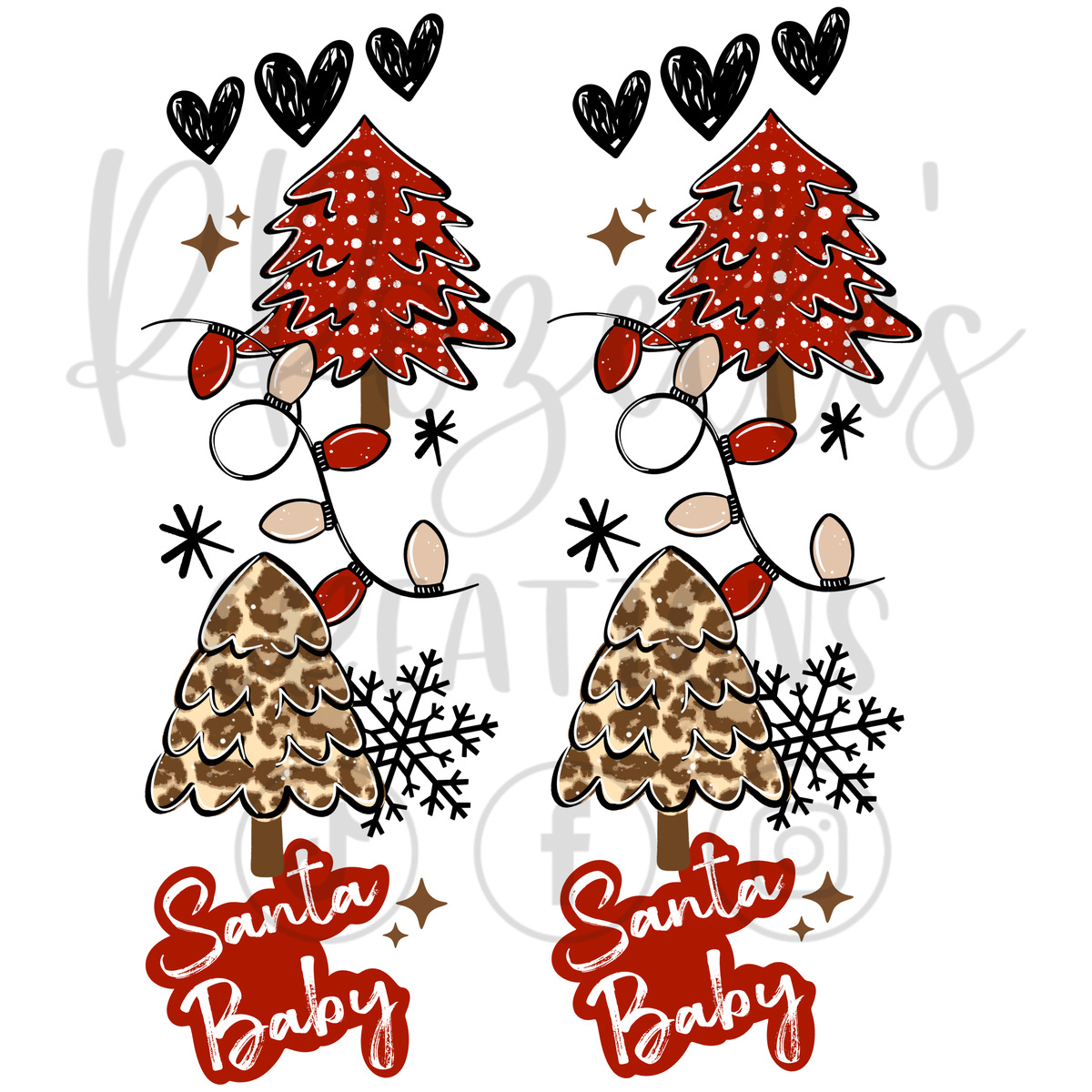 LEOPARD CHRISTMAS COLLAGE (MATCHING SLEEVES)
