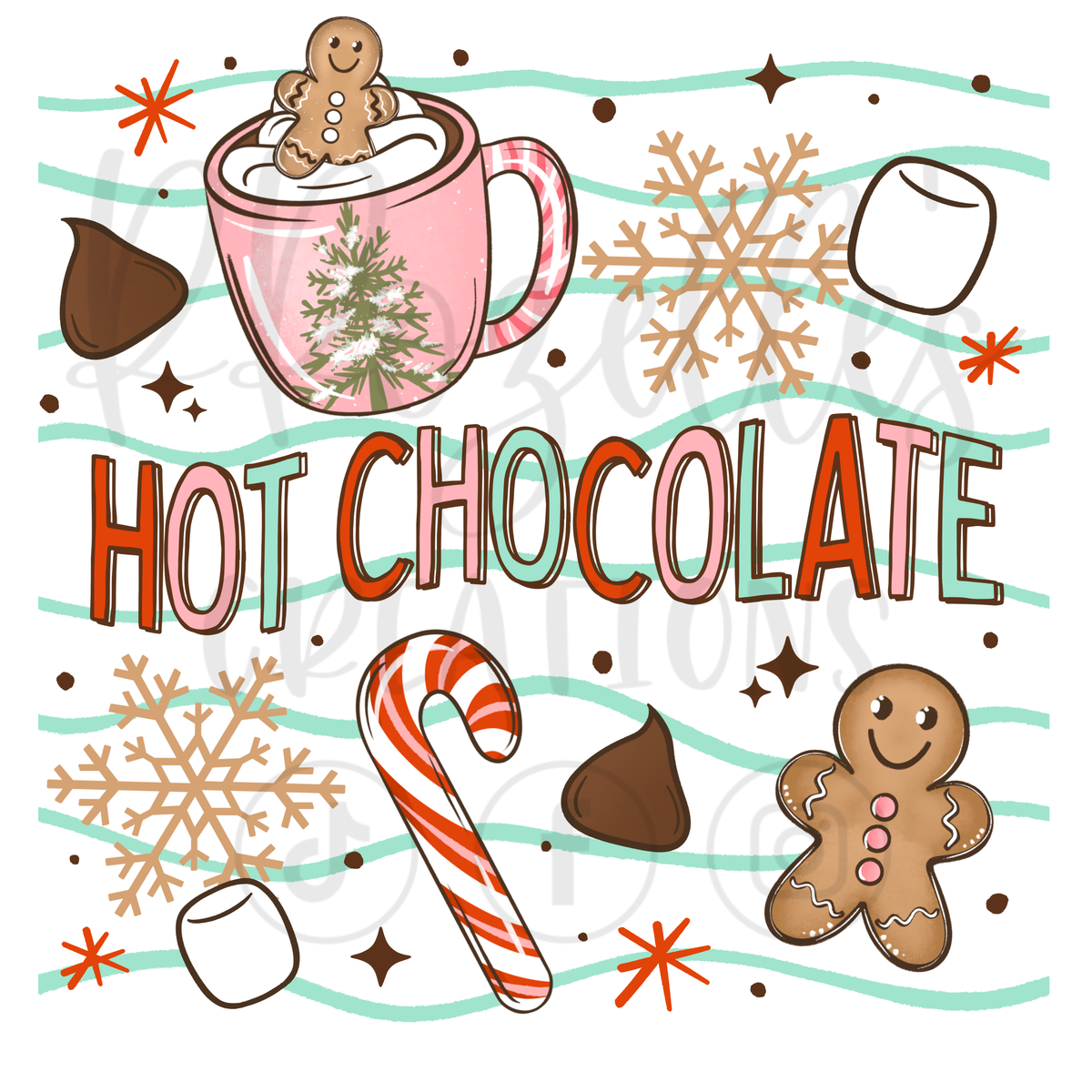 HOT COCOA WAVY LINES (MATCHING SLEEVES)