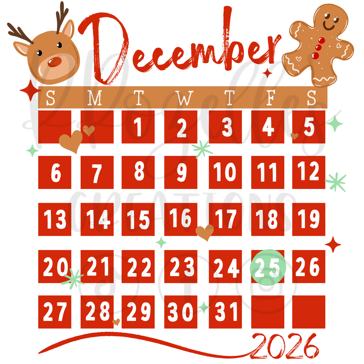 DECEMBER 2026 CALENDAR