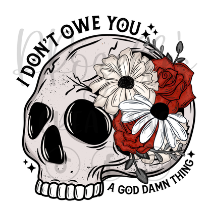 I DON'T OWE YOU (WITH OR WITHOUT POCKET)