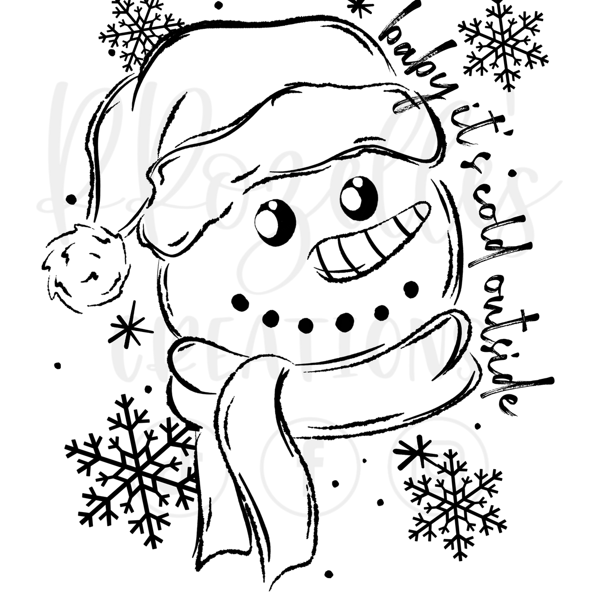 BABY IT'S COLD OUTSIDE SNOWMAN SINGLE COLOR