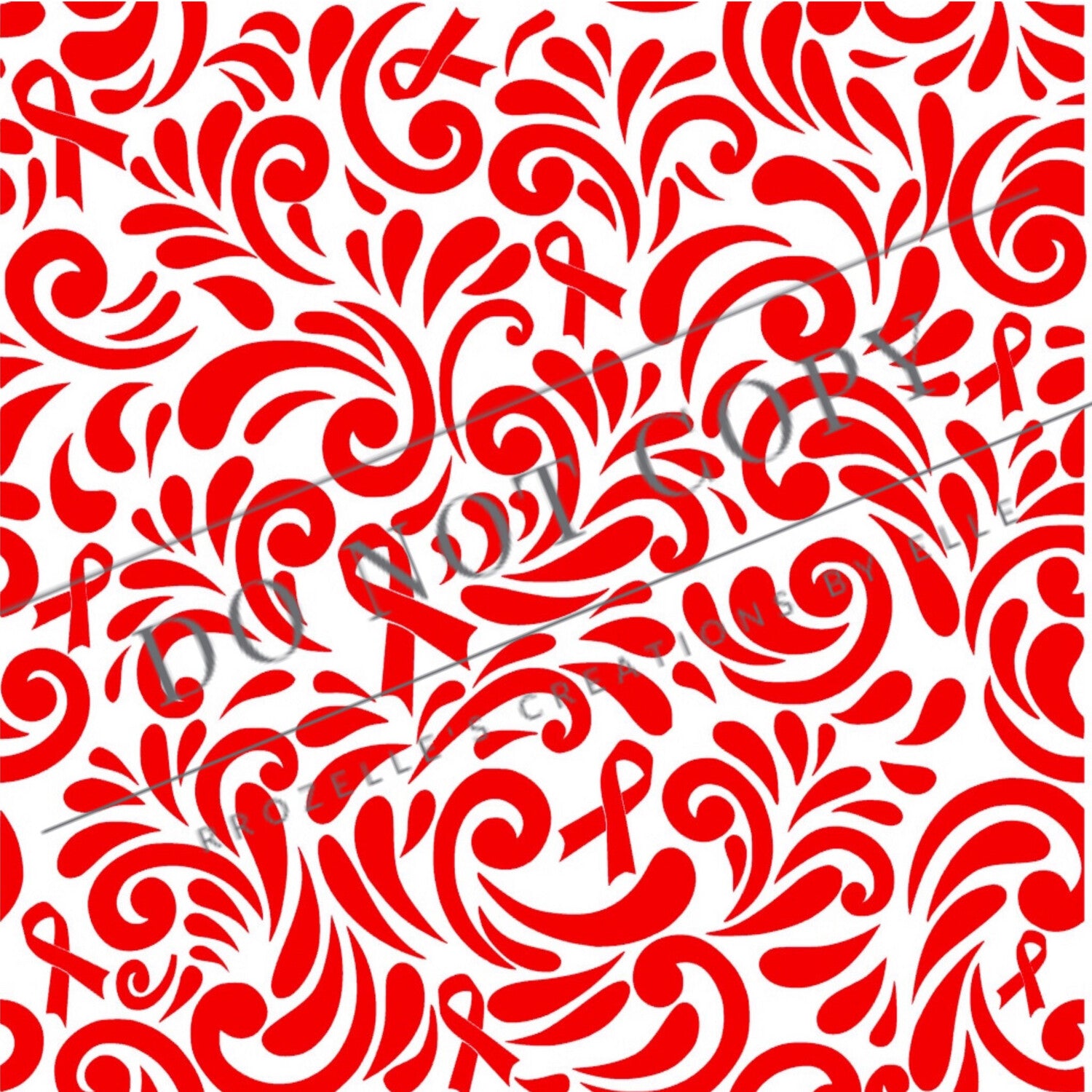 K Ribbon Sample K-Awareness RIbbon Swirl Tooled Leather Template – RRozelle's Creations