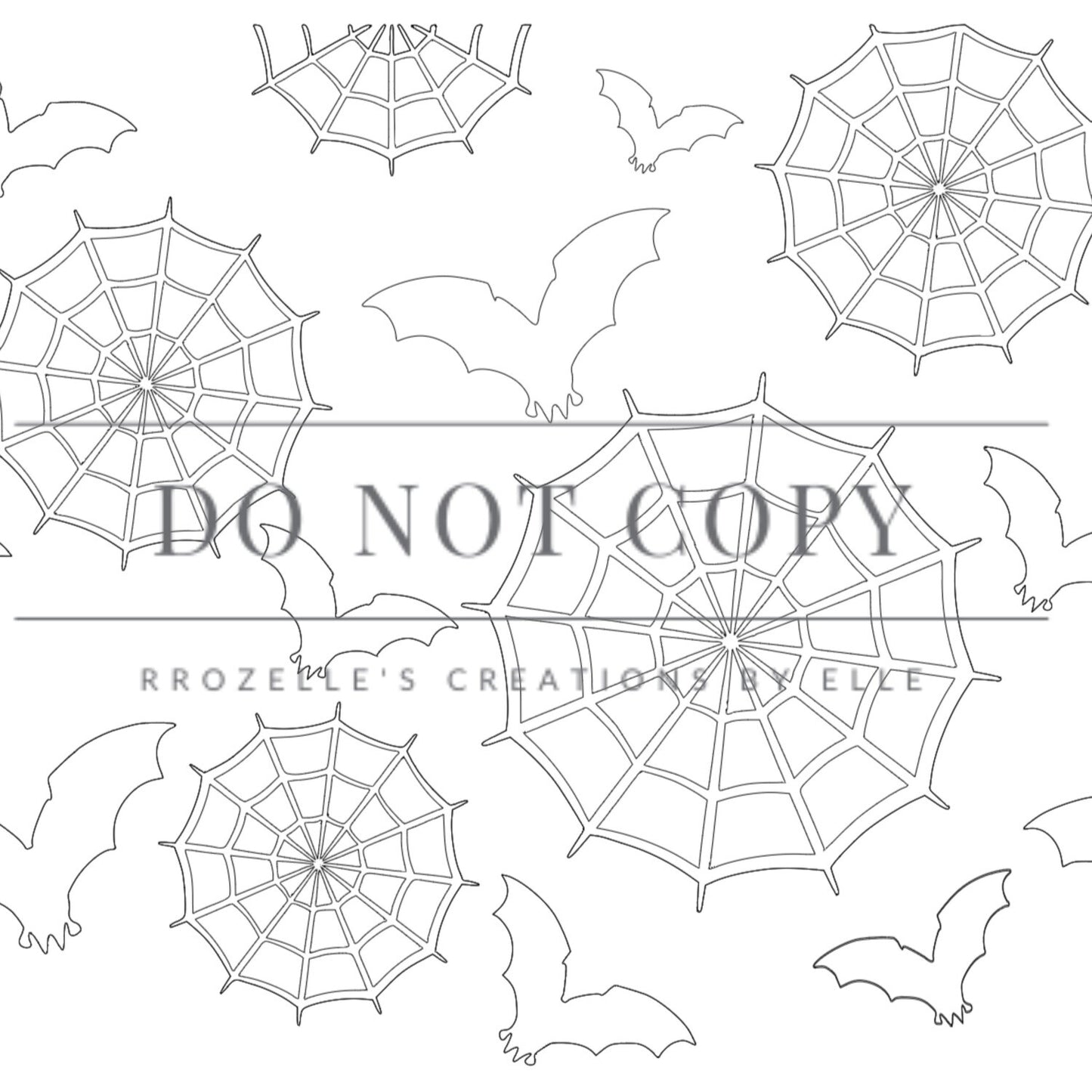 Spiderwebs & Bats SVG Template