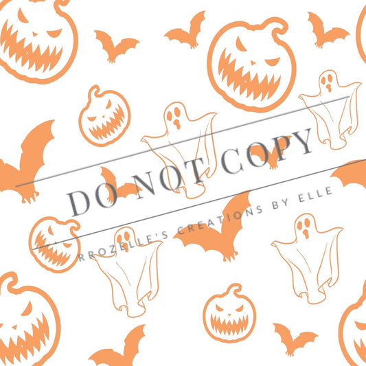 Bats, Pumpkins and Ghost SVG Template