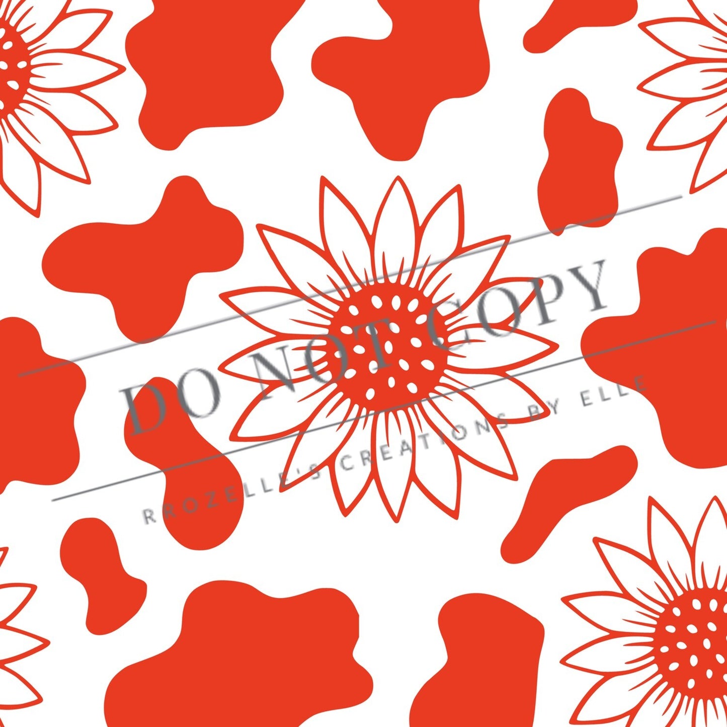 Sunflower Cow Print SVG Template