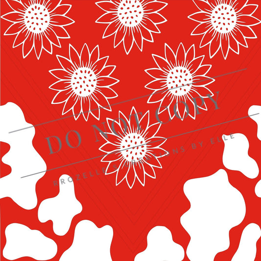 Sunflower Cow Print VSplit SVG Template