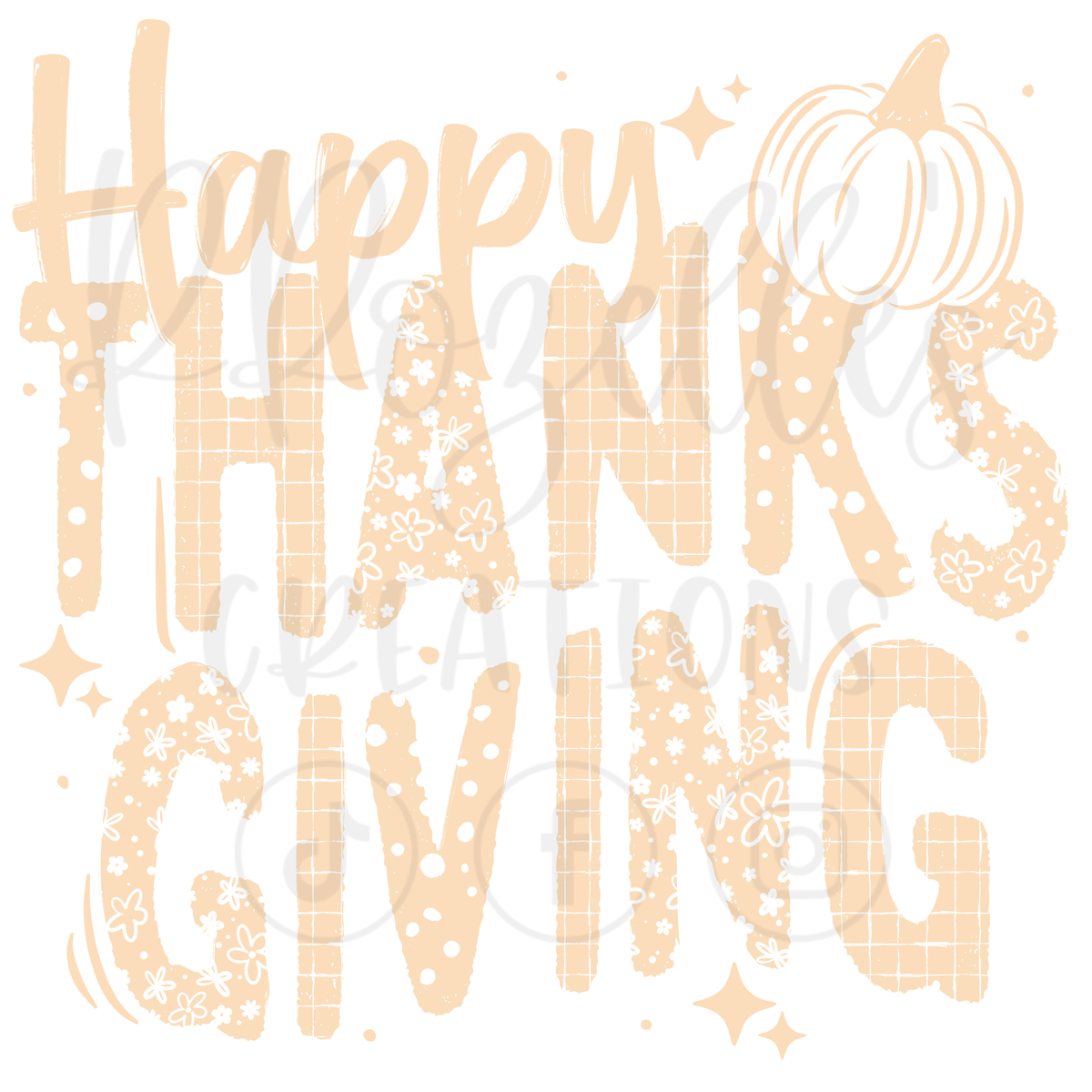 HAPPY THANKSGIVING (CREAM OR ORANGE)