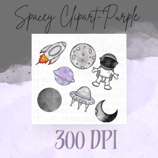 Space ClipArt-Purple Set