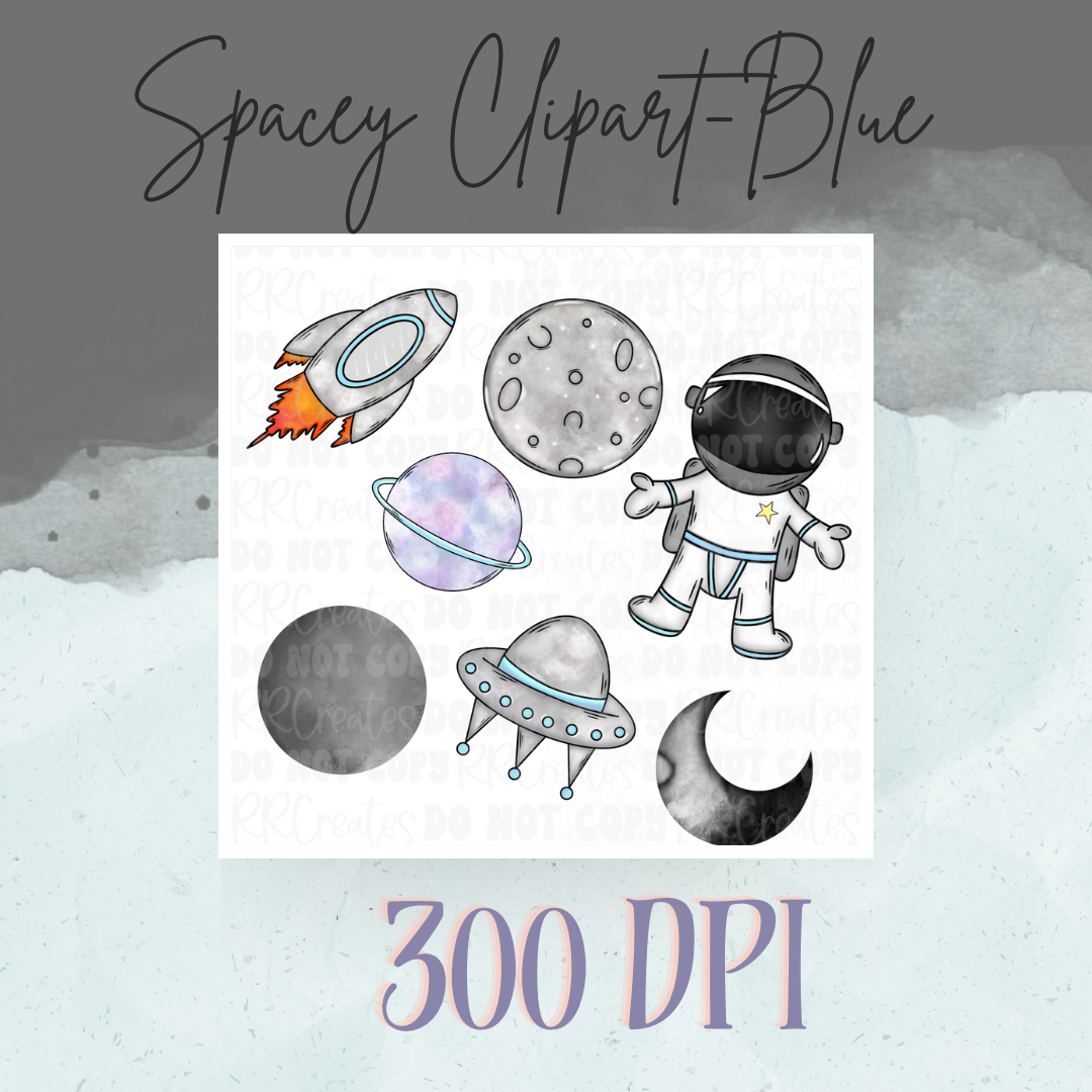 Space ClipArt Set- Blue