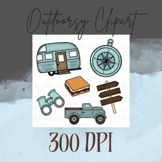 Outdoorsy ClipArt Set- Blue