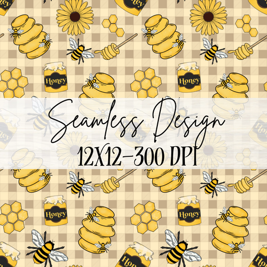 All Da Bee's Seamless-Small Print