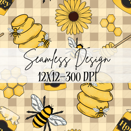 All Da Bee's Seamless-Large Print