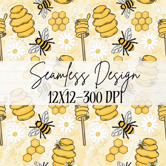 Honey Bee Seamless- Small Print