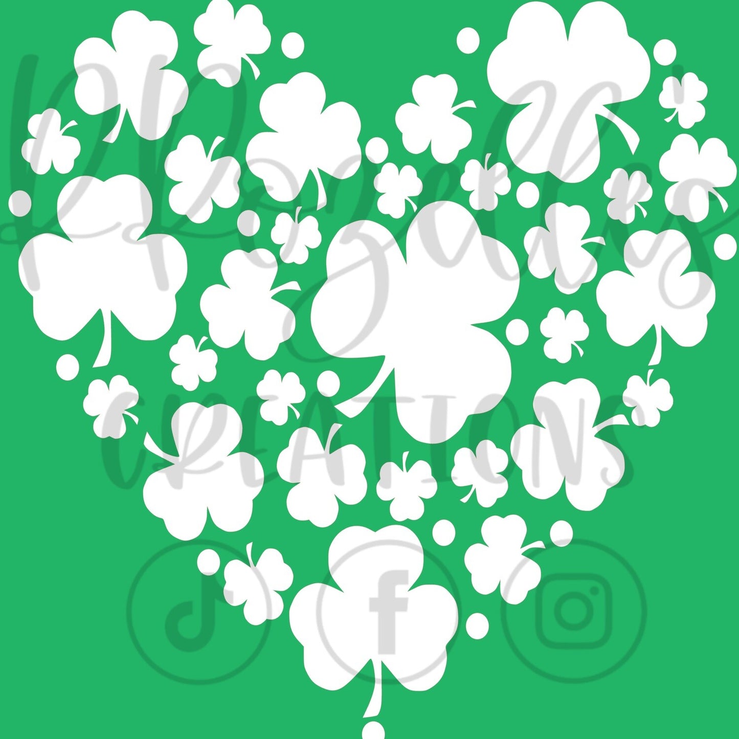 Shamrock Heart SVG Template