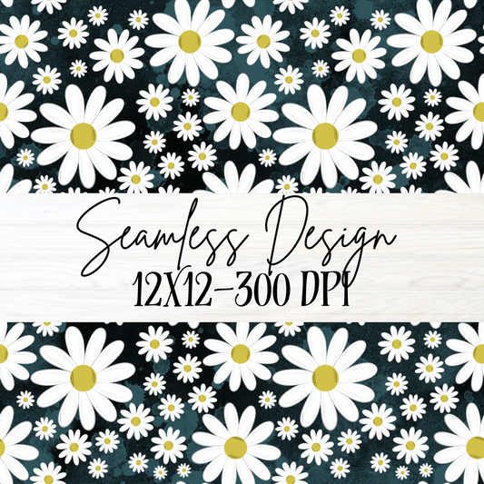 Boho Daisy Seamless- Small Print