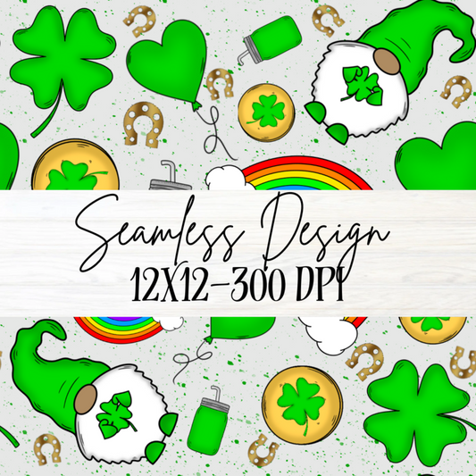 Lucky Gnomes Seamless- Large Print