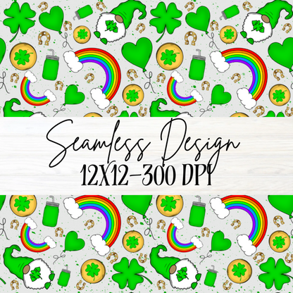 Lucky Gnomes Seamless- Small Print