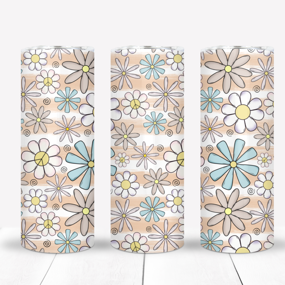 Retro Flowers Brush Seamless- Small Print