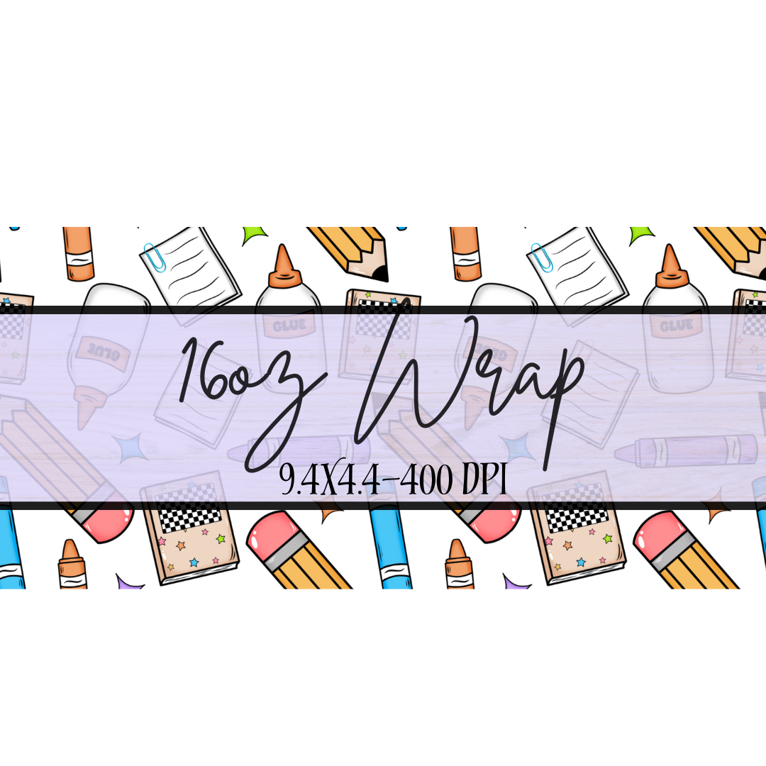 Back To School 16oz Wrap