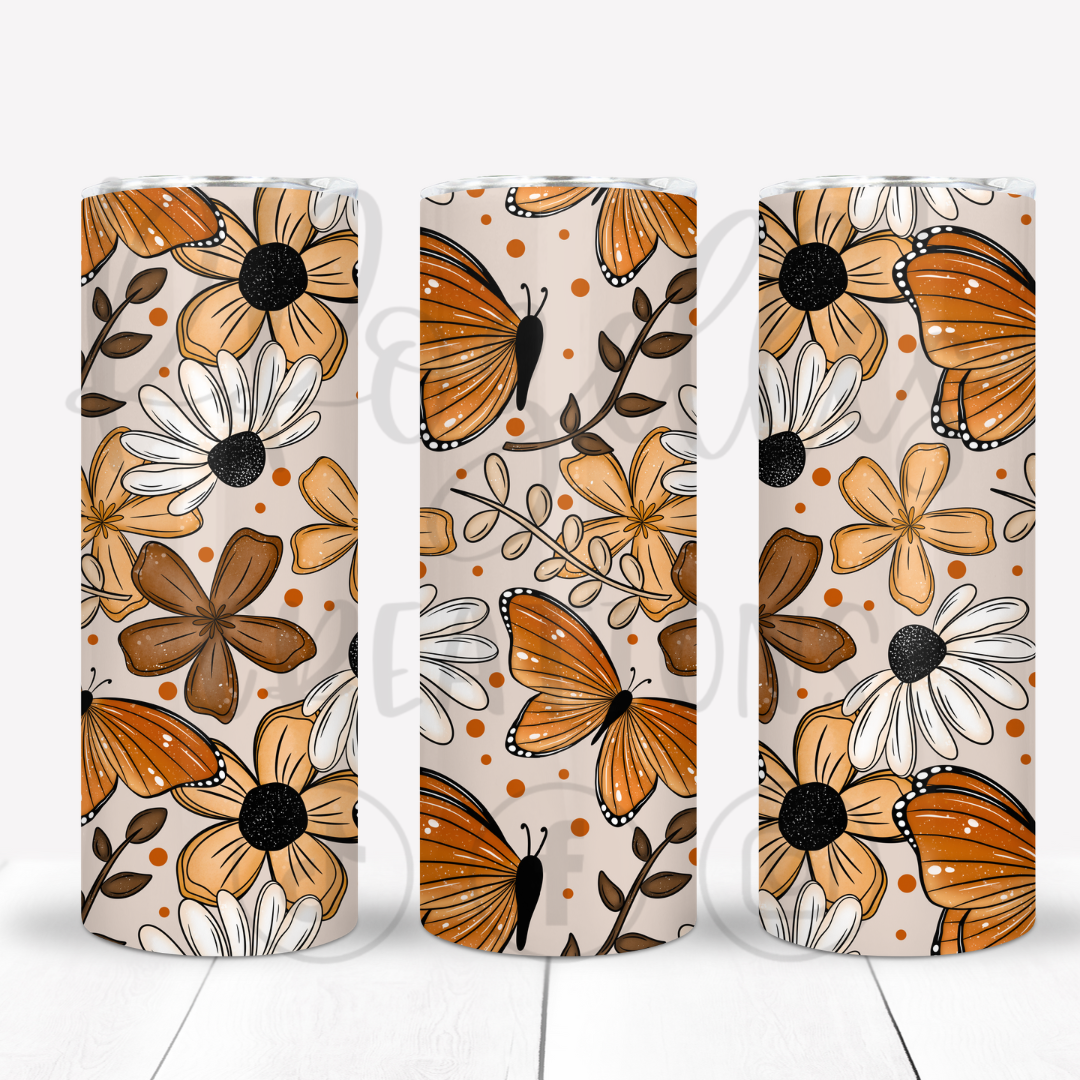 Floral Fall Butterfly-Scaled Print