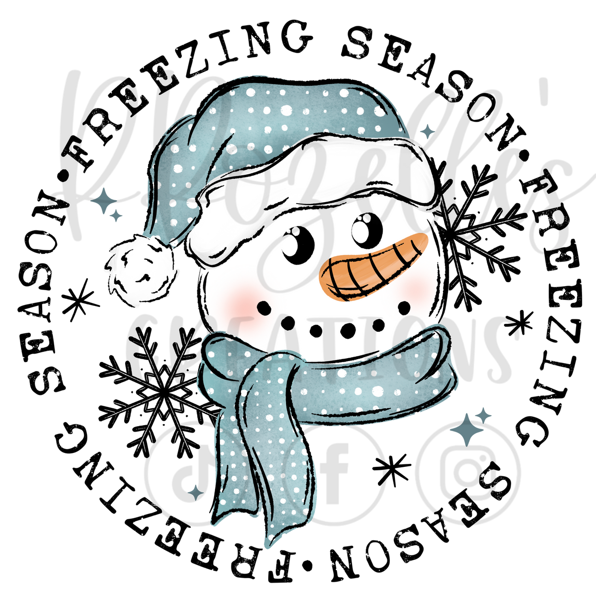 FREEZING SEASON SNOWMAN (MATCHING SLEEVES) BLACK