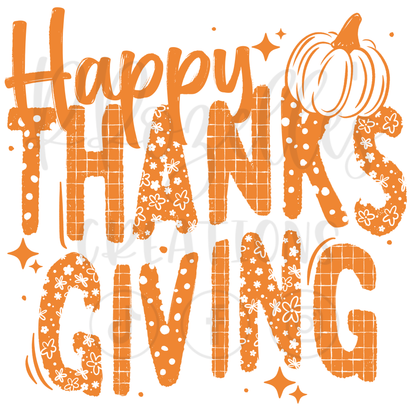 HAPPY THANKSGIVING (CREAM OR ORANGE)