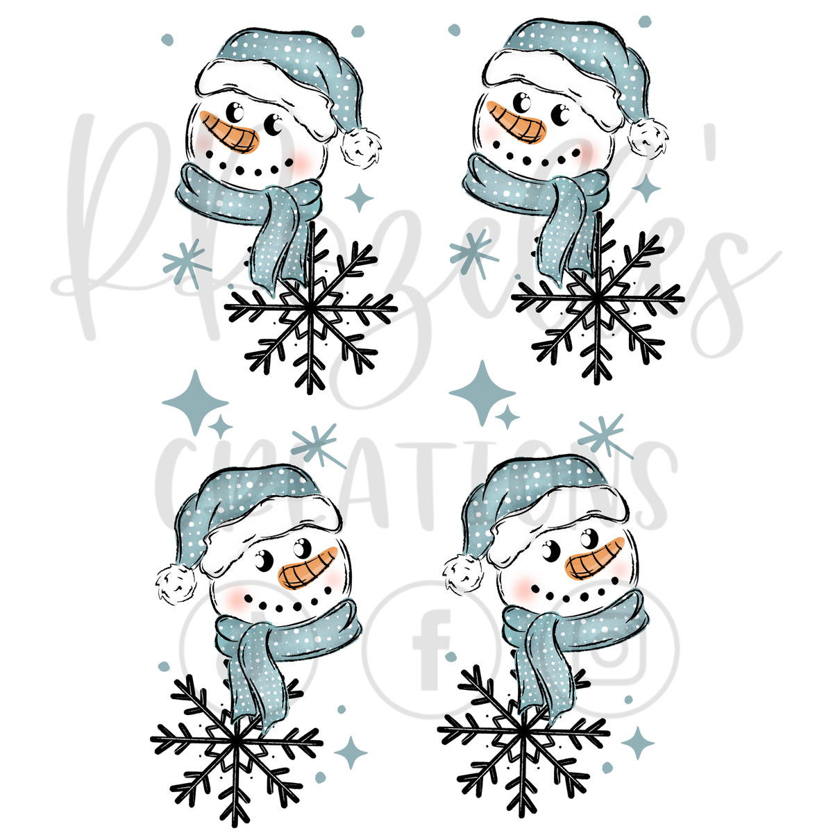 FREEZING SEASON SNOWMAN (MATCHING SLEEVES) BLACK