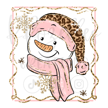 PINK LEOPARD SNOWMAN