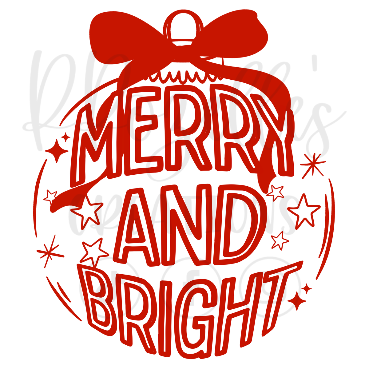 MERRY & BRIGHT ORNAMENT- RED OR WHITE