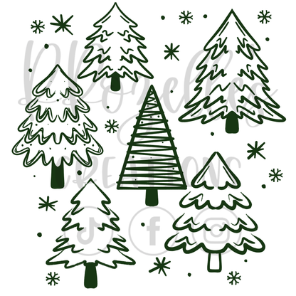 GREEN TREE COLLAGE (SINGLE COLOR)