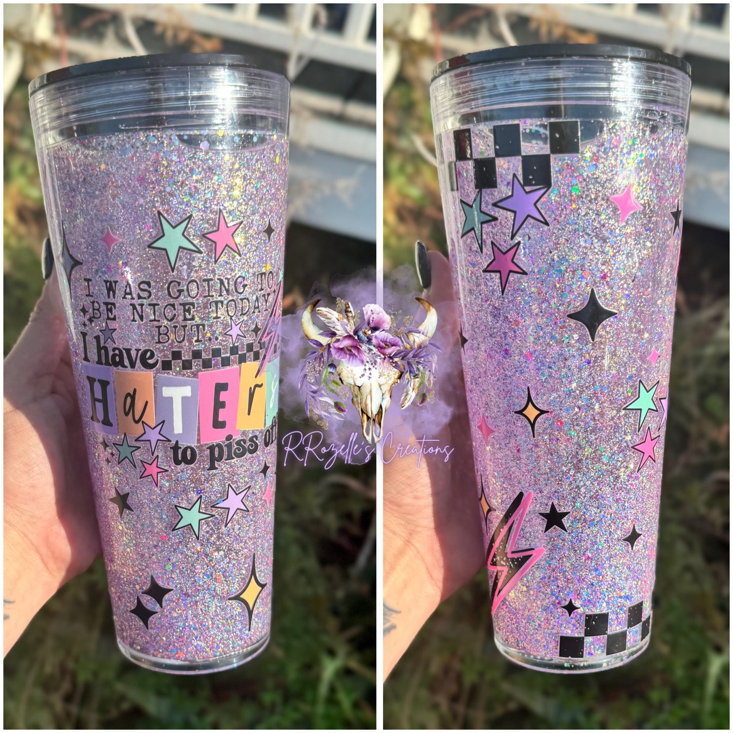 24oz Acrylic Snowglobe - I have HATERS to piss off