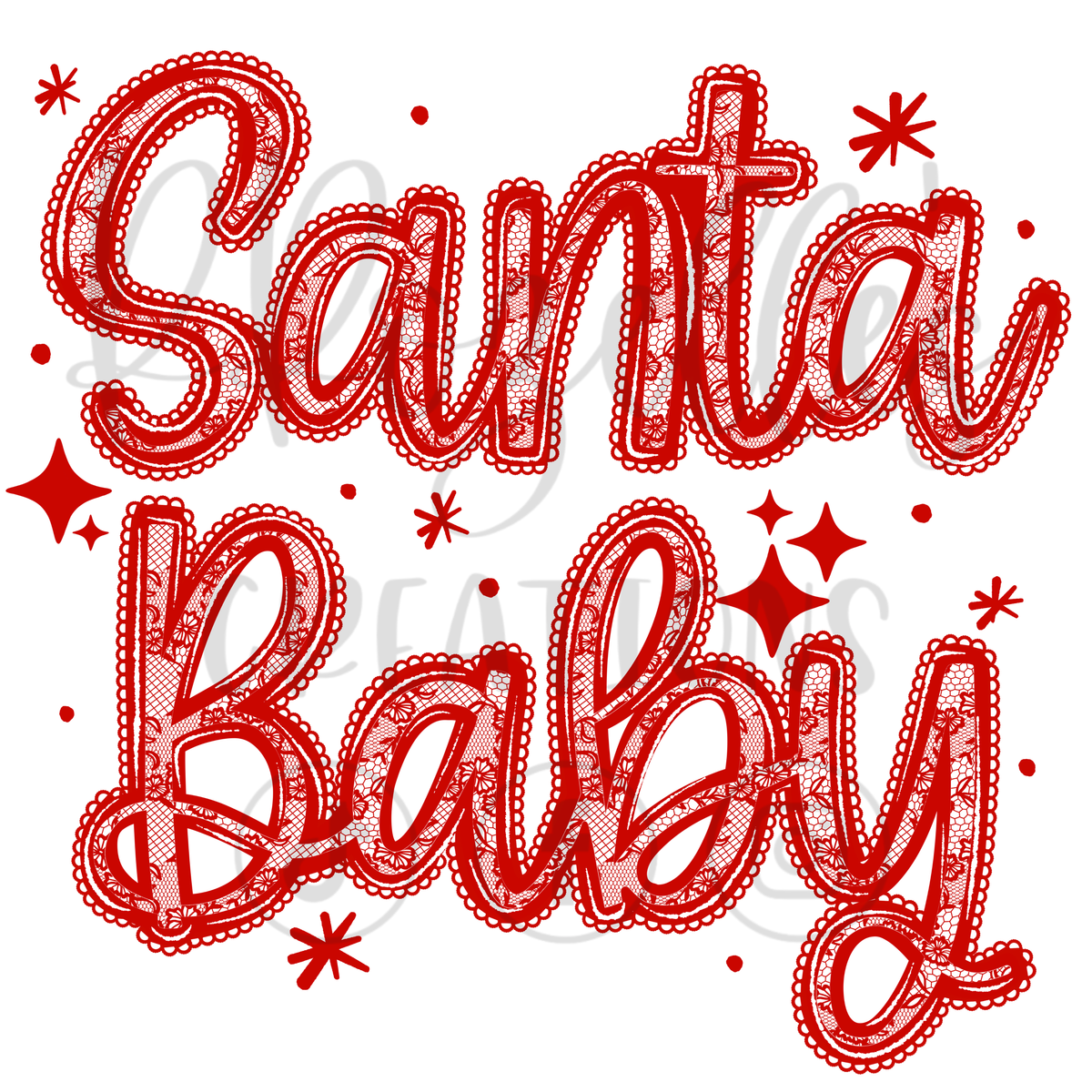 SANTA BABY LACE - RED OR WHITE