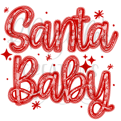 SANTA BABY LACE - RED OR WHITE