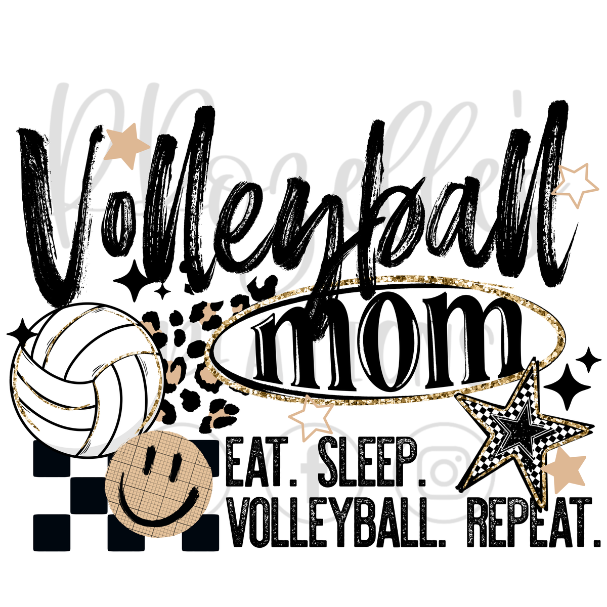 VOLLEYBALL MOM- EAT.SLEEP.VOLLEYBALL.REPEAT