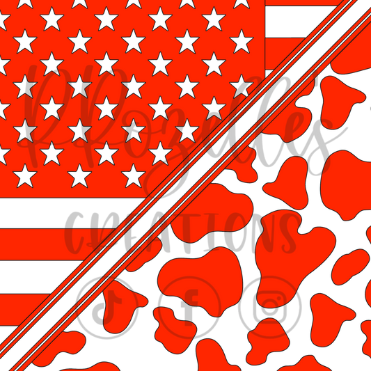 Flag Cow Split- SVG Template