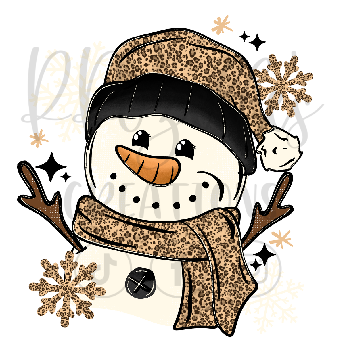 LEOPARD SNOWMAN (MATCHING SLEEVES)