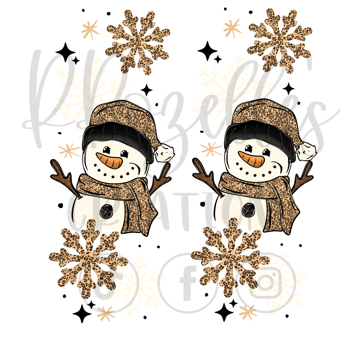LEOPARD SNOWMAN (MATCHING SLEEVES)