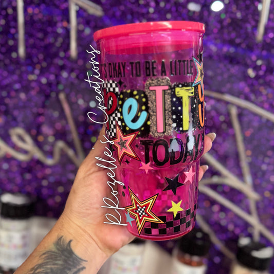 20oz It’s OK to be PETTY Handled Glass