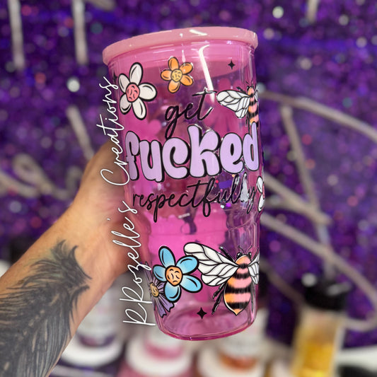 20oz Get F*cked Respectfully Handled Glass