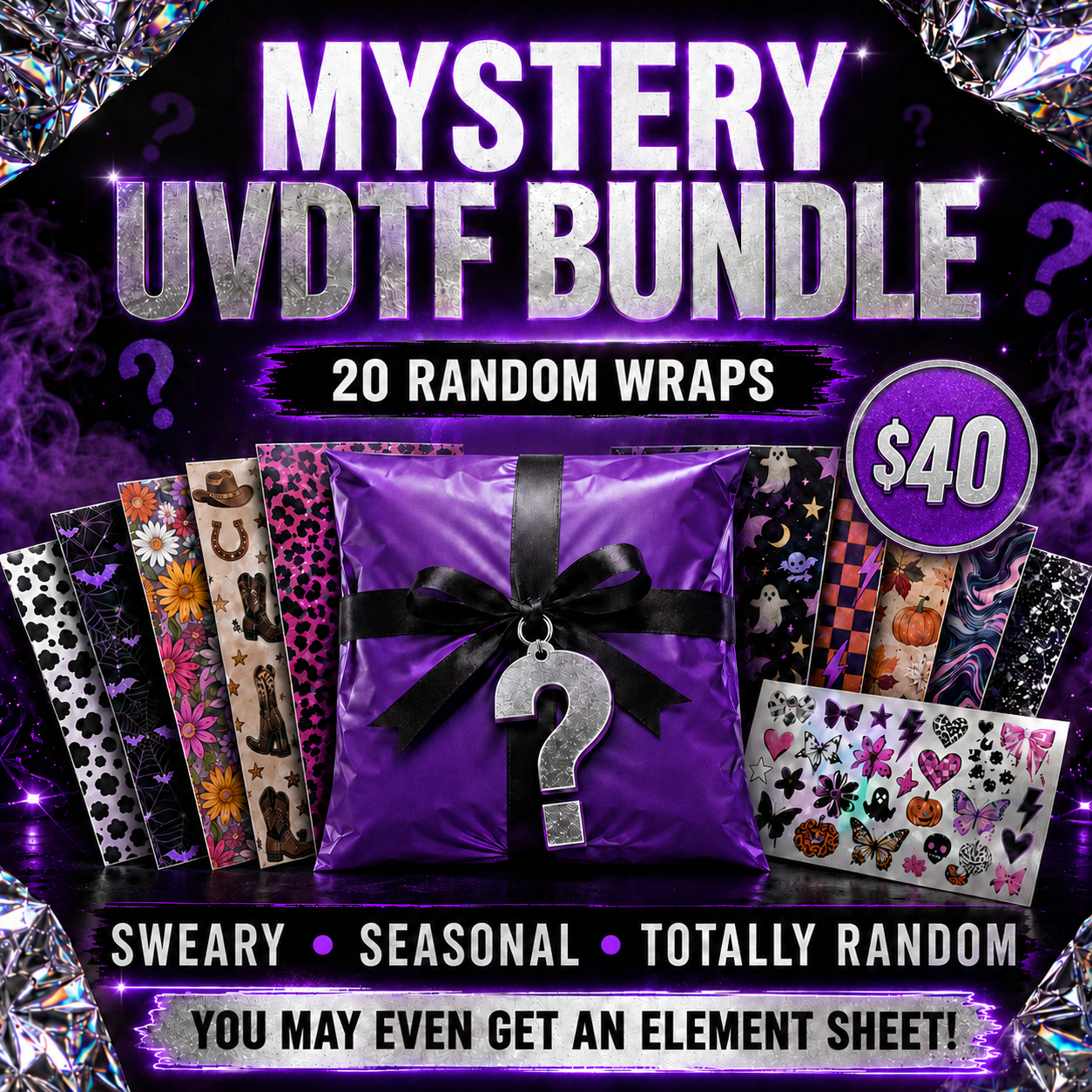 Mystery UVDTF Wrap Bundle | 20 Random Wraps